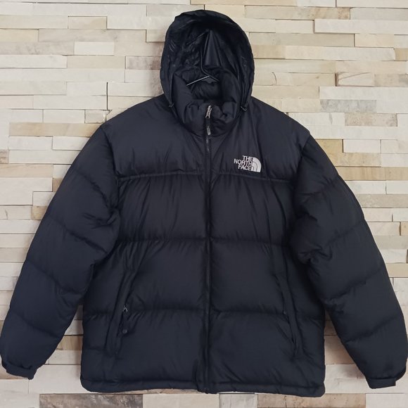 North Face Mens XL 96 Retro Nuptse Vintage Puffer Jacket Black Down Puff Coat